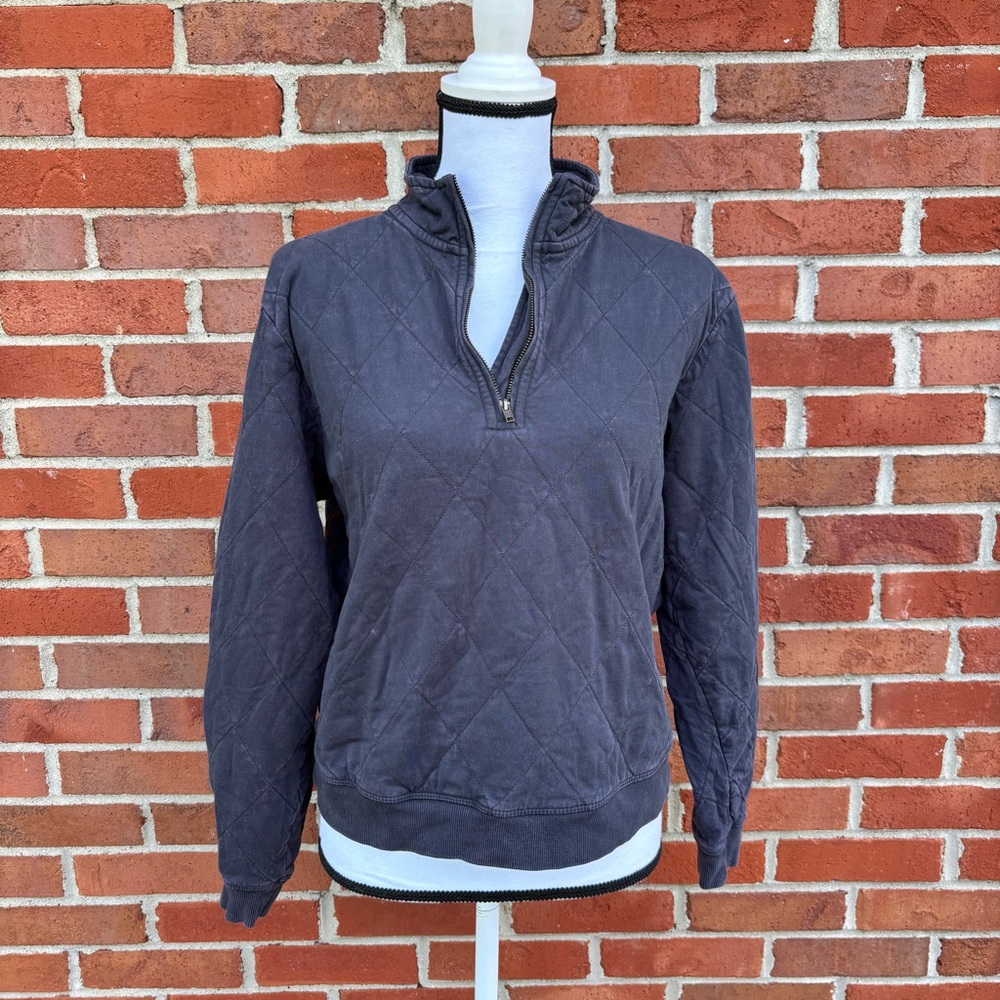 Universal Thread 1/4 Zip Blue Mock Neck Quilted Pullover Womens Small